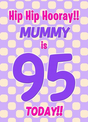 Mummy 95th Birthday Card (Purple Spots)