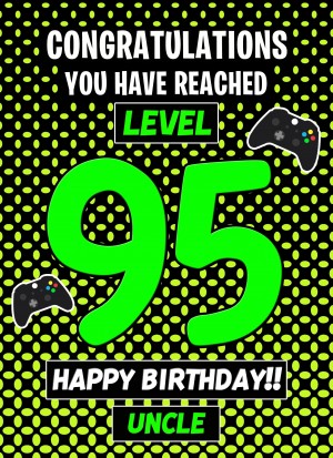 Uncle 95th Birthday Card (Level Up Gamer)
