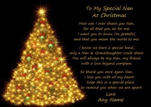 Personalised Christmas Poem Verse Greeting Card (Special Nan, from Granddaughter)