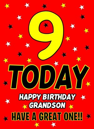 9 Today Birthday Card (Grandson)