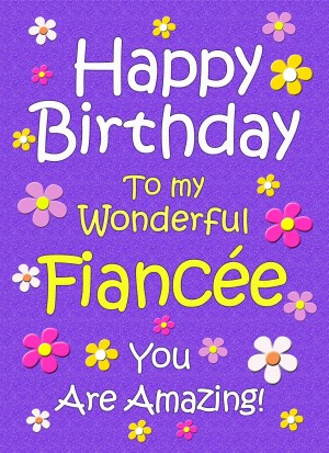 Fiancee Birthday Card (Purple)
