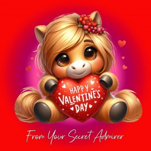 Valentines Day Square Card from Secret Admirer (Horse)