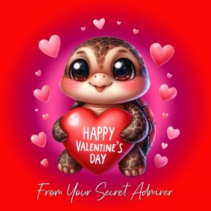 Valentines Day Square Card from Secret Admirer (Turtle)