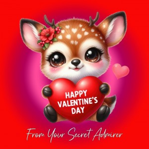 Valentines Day Square Card from Secret Admirer (Deer)