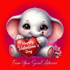 Valentines Day Square Card from Secret Admirer (Elephant)