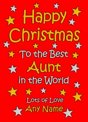 Personalised Aunt Christmas Card (Red)