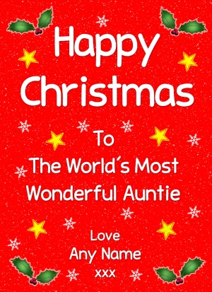 Personalised 'Auntie' Christmas Greeting Card
