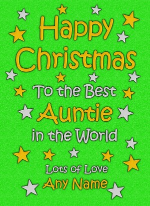 Personalised Auntie Christmas Card (Green)