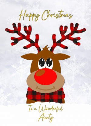 Christmas Card For Aunty (Reindeer Cartoon)