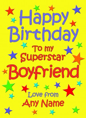 Personalised Boyfriend Birthday Card (Yellow)