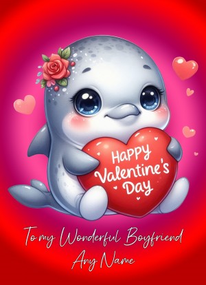 Personalised Valentines Day Card for Boyfriend (Dolphin)