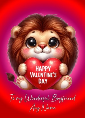 Personalised Valentines Day Card for Boyfriend (Lion)