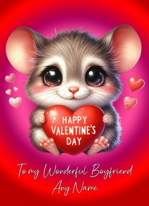 Personalised Valentines Day Card for Boyfriend (Mouse)
