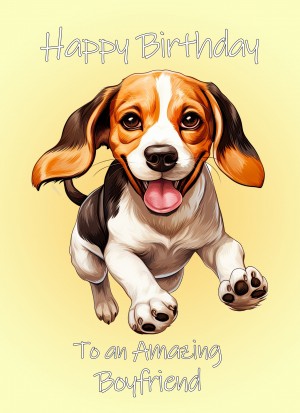 Beagle Dog Birthday Card For Boyfriend