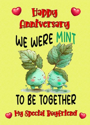 Funny Pun Romantic Anniversary Card for Boyfriend (Mint to Be)
