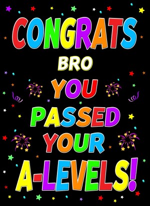 Congratulations A Levels Passing Exams Card For Bro (Design 1)
