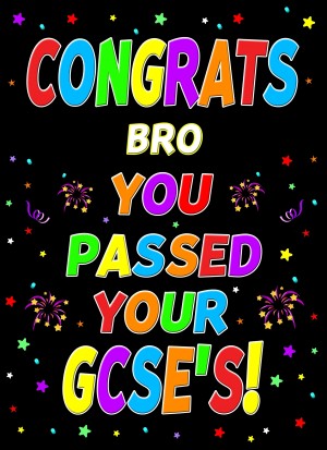 Congratulations GCSE Passing Exams Card For Bro (Design 1)