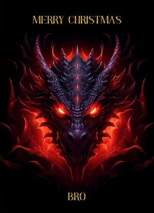 Gothic Fantasy Dragon Christmas Card For Bro (Design 1)