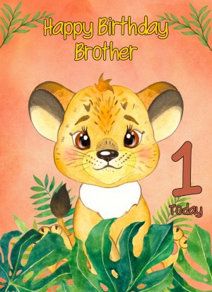 1st Birthday Card for Brother (Lion)