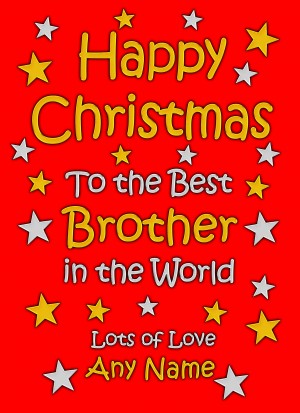 Personalised Brother Christmas Card (Red)