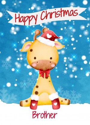 Christmas Card For Brother (Happy Christmas, Giraffe)