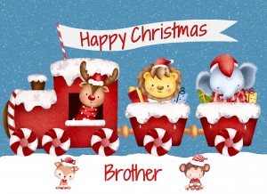 Christmas Card For Brother (Happy Christmas, Train)