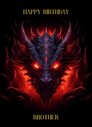 Gothic Fantasy Dragon Birthday Card For Brother (Design 1)