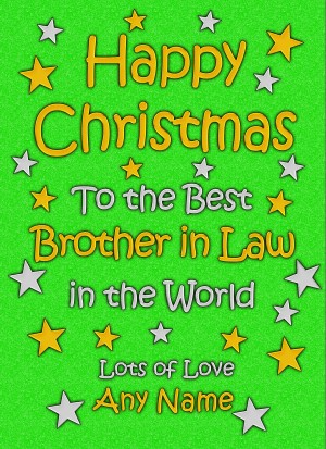 Personalised Brother in Law Christmas Card (Green)