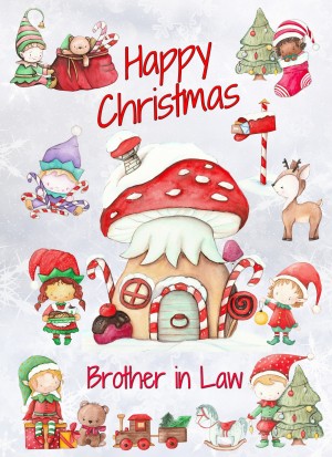 Christmas Card For Brother in Law (Elf, White)