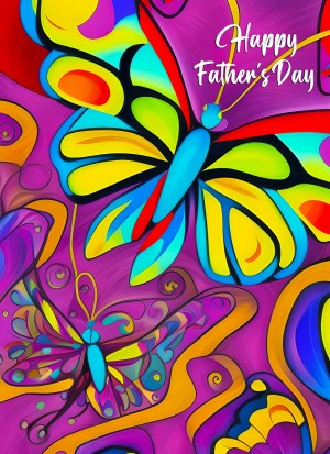 Butterfly Animal Colourful Abstract Art Fathers Day Card