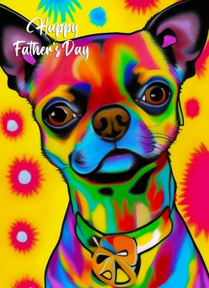 Chihuahua Dog Colourful Abstract Art Fathers Day Card
