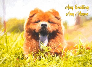 Personalised Chow Chow Art Greeting Card (Birthday, Christmas, Any Occasion)