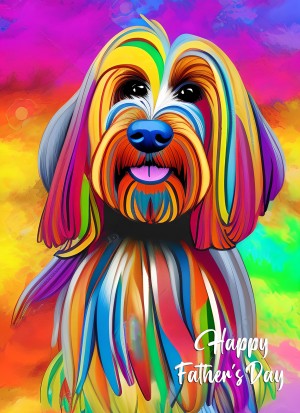 Cockapoo Dog Colourful Abstract Art Fathers Day Card