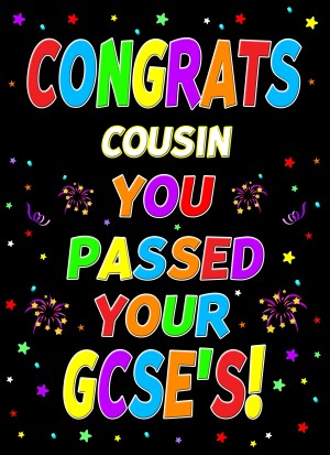 Congratulations GCSE Passing Exams Card For Cousin (Design 1)