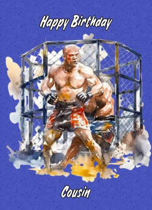 Mixed Martial Arts Birthday Card for Cousin (MMA, Design 1)