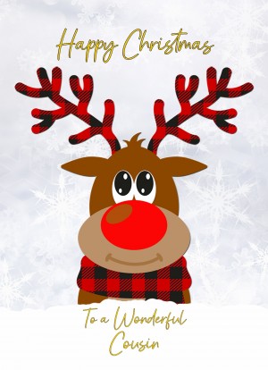 Christmas Card For Cousin (Reindeer Cartoon)