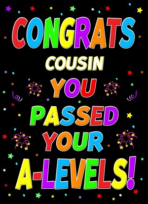 Congratulations A Levels Passing Exams Card For Cousin (Design 1)
