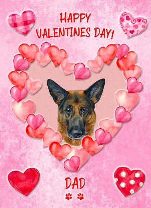 German Shepherd Dog Valentines Day Card (Happy Valentines, Dad)