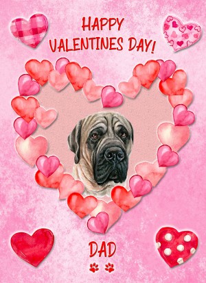 Bull Mastiff Dog Valentines Day Card (Happy Valentines, Dad)