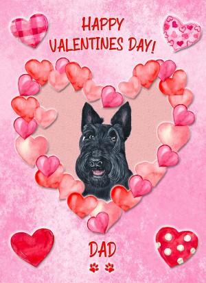 Scottish Terrier Dog Valentines Day Card (Happy Valentines, Dad)