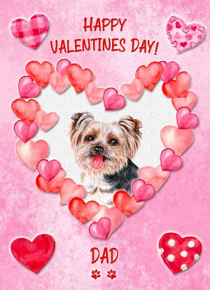 Yorkshire Terrier Dog Valentines Day Card (Happy Valentines, Dad)