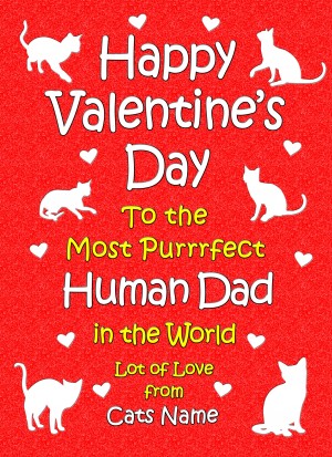 Personalised From The Cat Valentines Day Card (Human Dad)