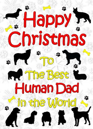 From The Dog  Christmas Card (Human Dad, White)