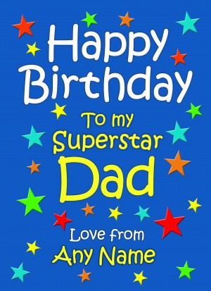 Personalised Dad Birthday Card (Blue)