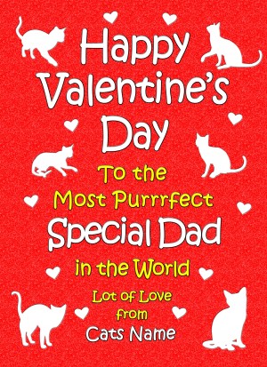 Personalised From The Cat Valentines Day Card (Special Dad)