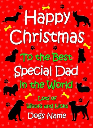 Personalised From The Dog Christmas Card (Special Dad, Red)
