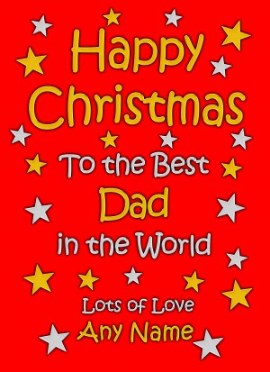 Personalised Dad Christmas Card (Red)