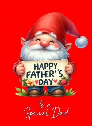 Gnome Funny Art Fathers Day Card For Dad (Design 2)