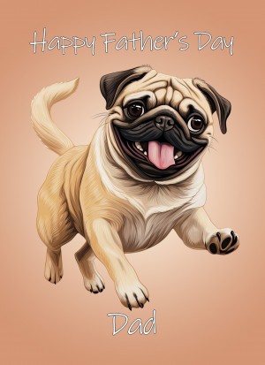 Pug Dog Fathers Day Card For Dad