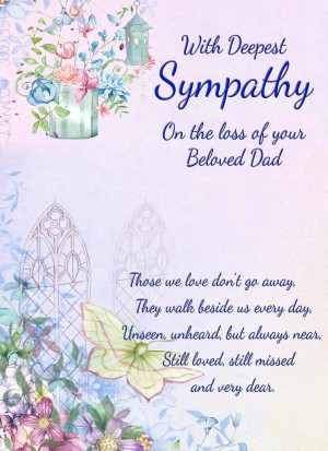 Sympathy Bereavement Card (Deepest Sympathy, Beloved Dad)